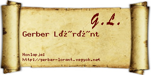 Gerber Lóránt névjegykártya