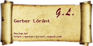 Gerber Lóránt névjegykártya
